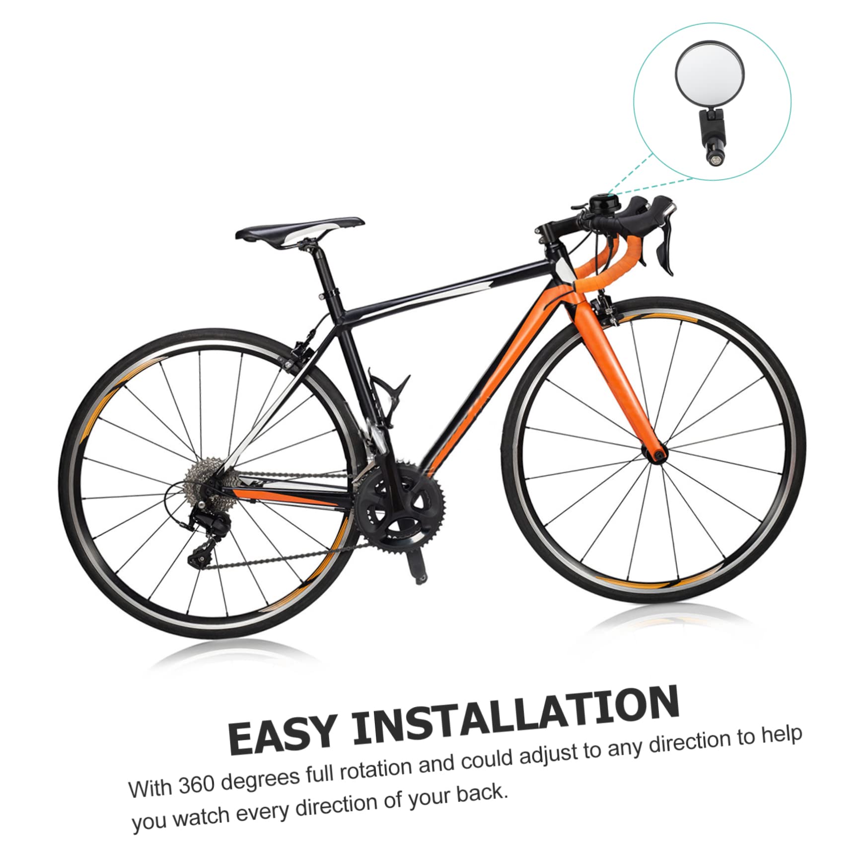 BESPORTBLE 3sets Specchietto Retrovisore Per Bici Design Rotante Gradi Visione Ampia e Chiara Facile Installazione Per Sicurezza Ciclismo