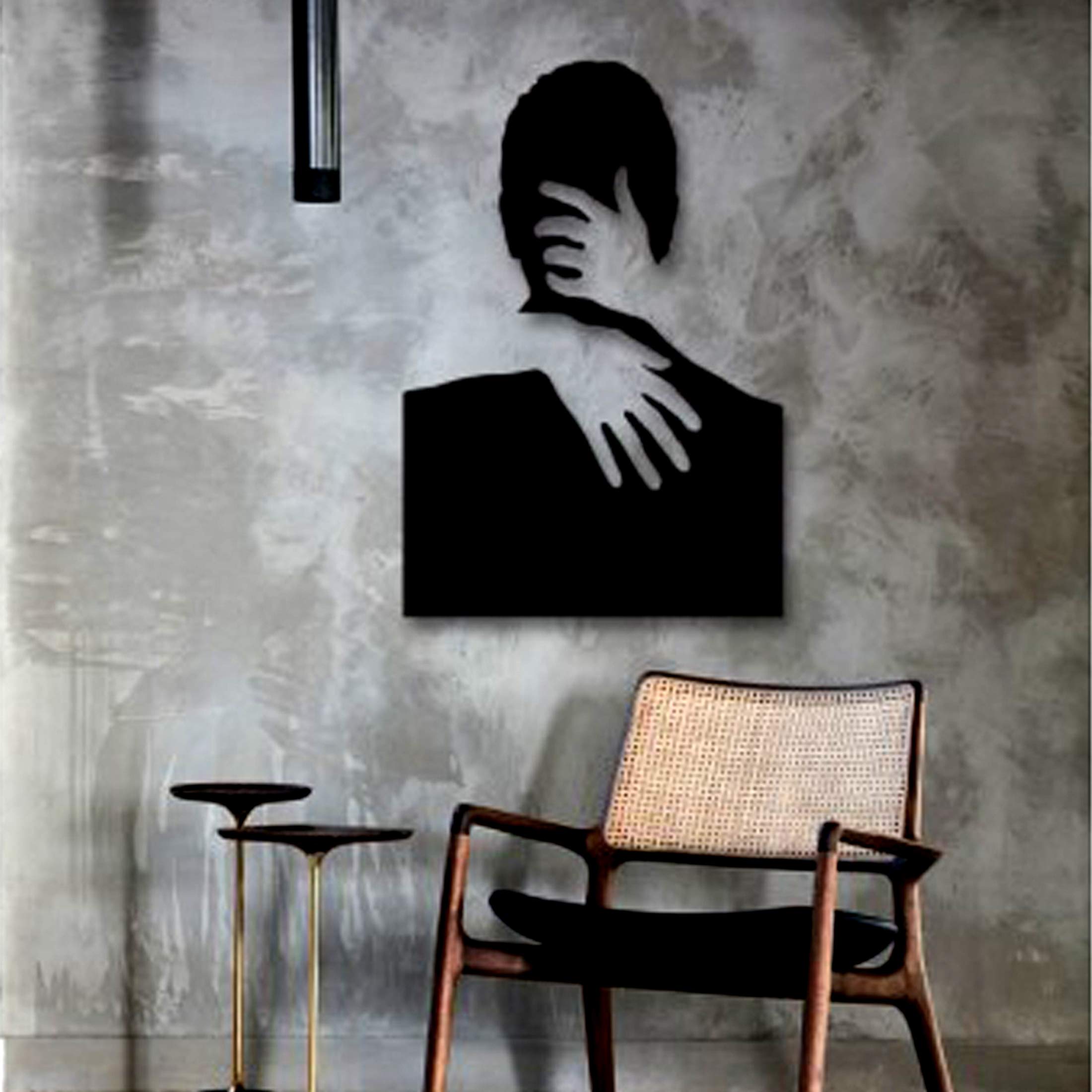 Zuper The 3D Wall Art Hugging Couple Wall Art 79(Black) Suitable for Living Room,Foyer,Bedroom,Hallway N77