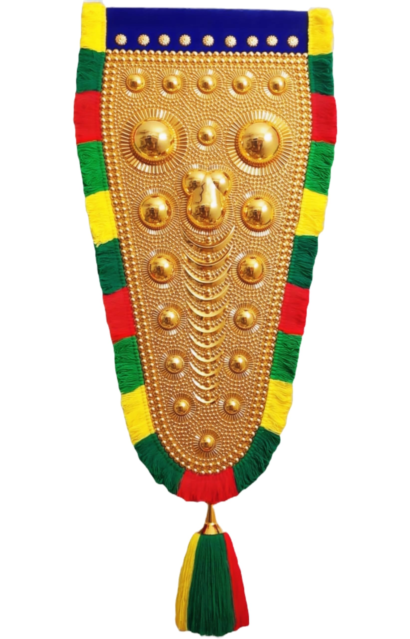 OAK N' OAK | 4 FEET Traditional Gold Plated Elephant Nettipattam (Caparison) by artisans from Kerala for Diwali Festive Occasions