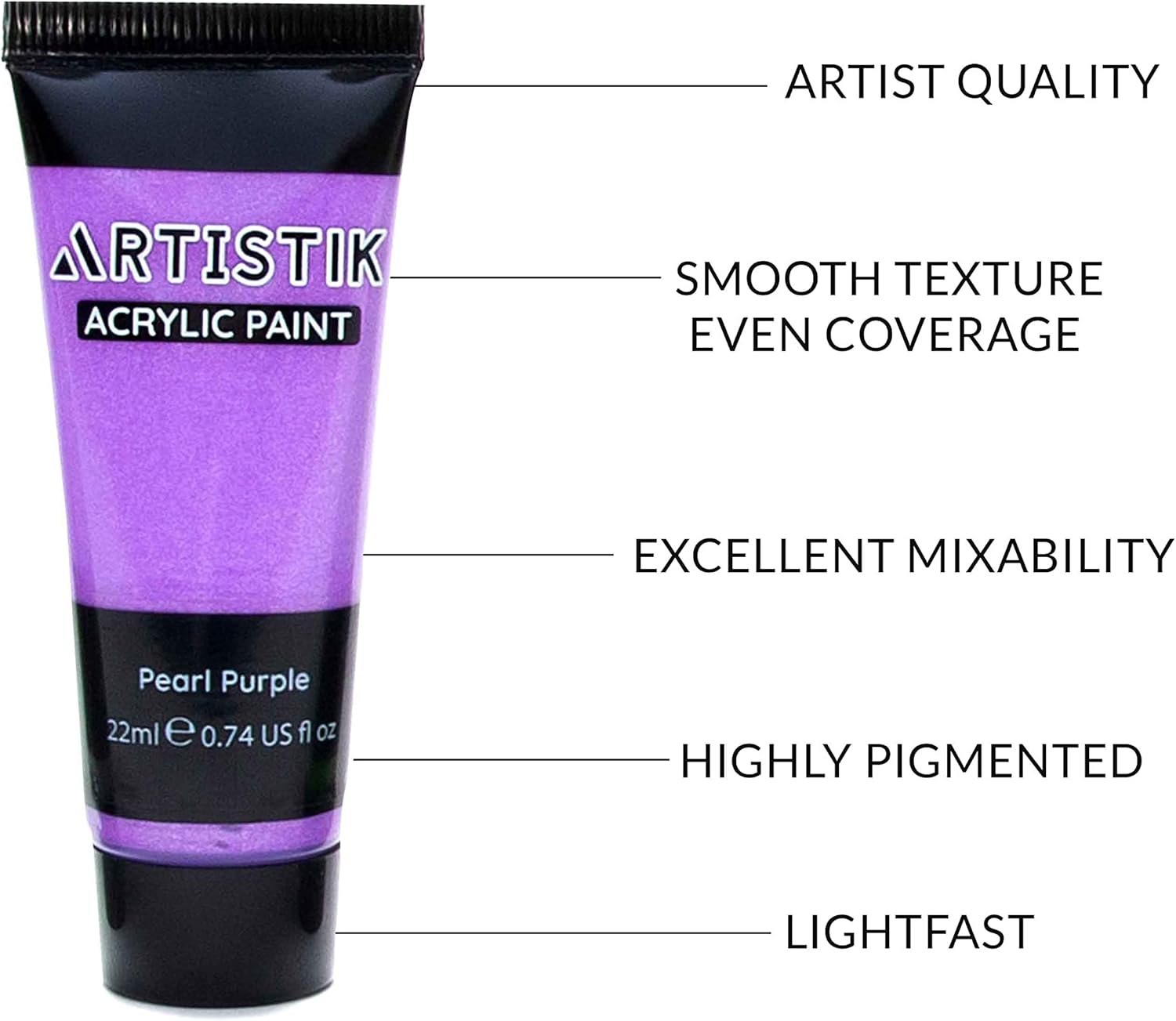 ARTISTIK 32-Color Acrylic Paint Set with 3 Brushes – 22ml Tubes of Artist-Quality Acrylic Paints for Canvas, Wood Crafts, Ceramic & Art Supplies