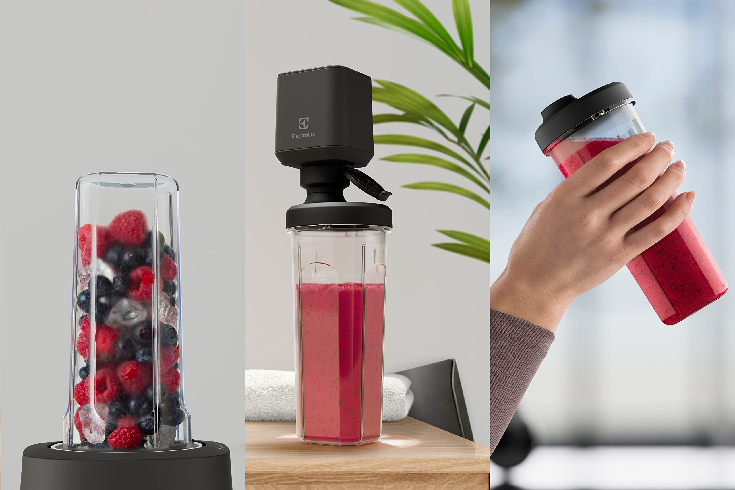 Electrolux Explore 6 Blender E6VB1-8ST, licuadora al vacío, 1400 W, trituradora de hielo, jarra resistente al calor de 1,75 L, velocidad continua, función de pulso, 3 programas, botella para llevar,