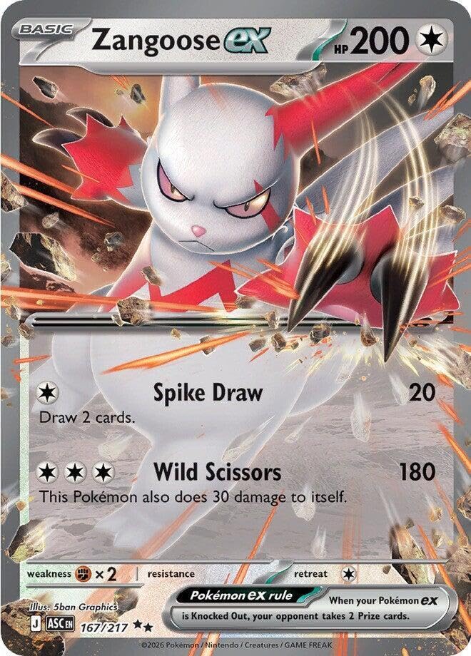 pokemon card zangoose - ex 167/217 - Ascended Heroes - Ultra Rare - Foil This attack does 30 POKÉMON CARD GAME Sword Raw or Graded?:Graded Sealed Lorcana Starter Deck