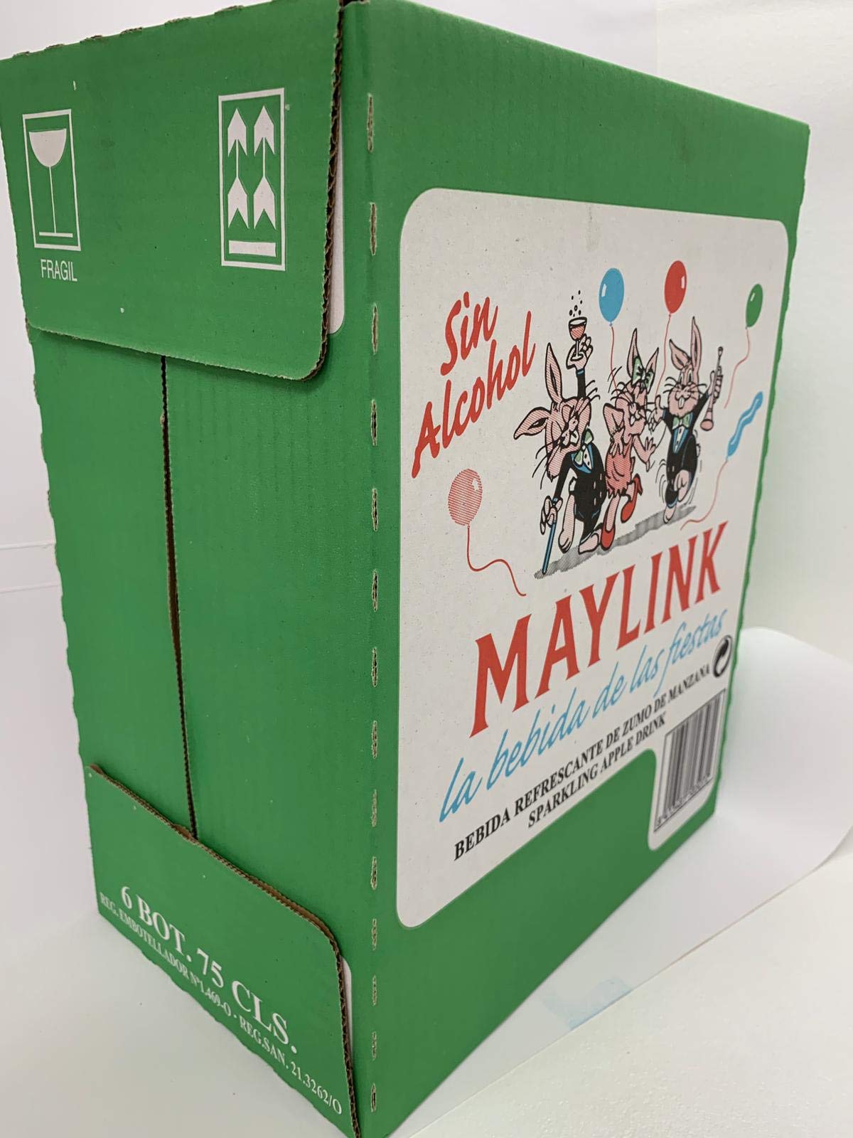 Maylink, 100%. Bebida refrescante y espumosa elaborada a base de 100% zumo de manzana - caja de 6 botellas de 75 cl. (Total 450 cl.)