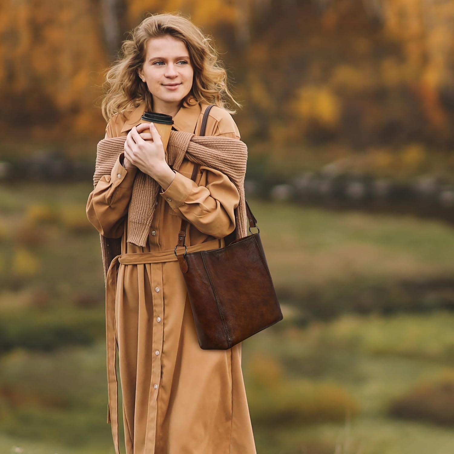 Iswee Leather Purses for Women Tote Bag Designer Crossbody Bag Women’s Shoulder Handbag Satchel Medium Work Purses - Image 7