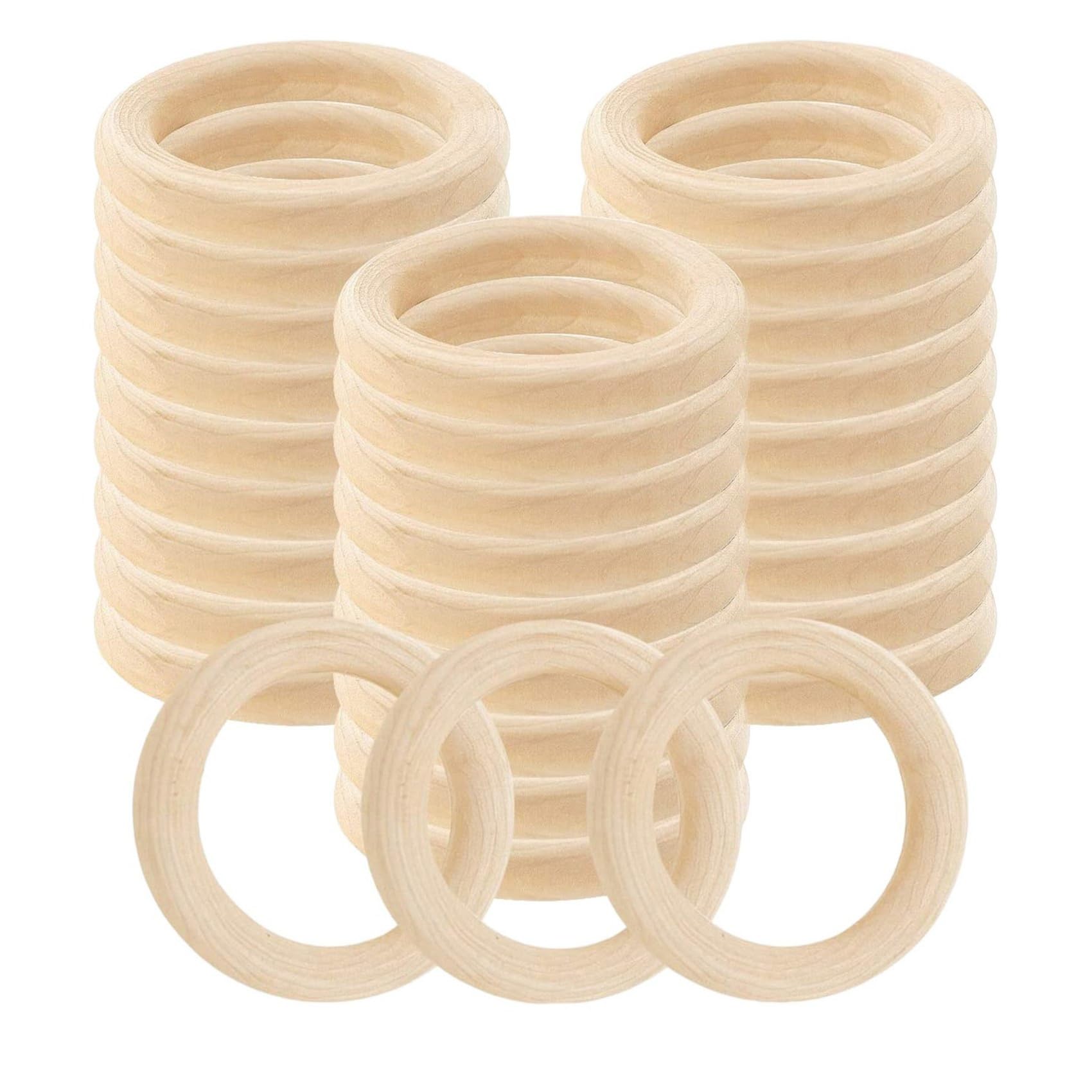 180 Stück Natur Ringe 60Mm Unvollendeter Makramee Ring Kreise für Mach Es Selbst Ring Anhänger Schmuck Herstellung