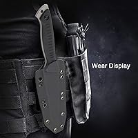 Vista 9 de Fixed Blade Knives Outdoor Duty Knife 440C Stainless Steel Survival Camping Knife with G10 Handle Waist Clip EDC Kydex Sheath