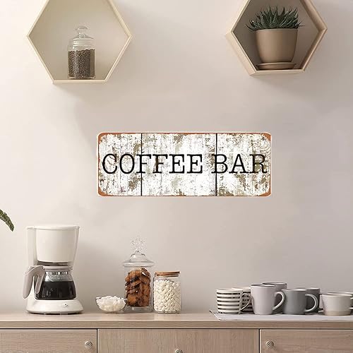 Miniatura 2 de KPSheng Letreros de metal de aluminio retro para barra de café, 6 x 16 pulgadas, decoración de pared para cafetería, cocina, rincón de café, cafetera