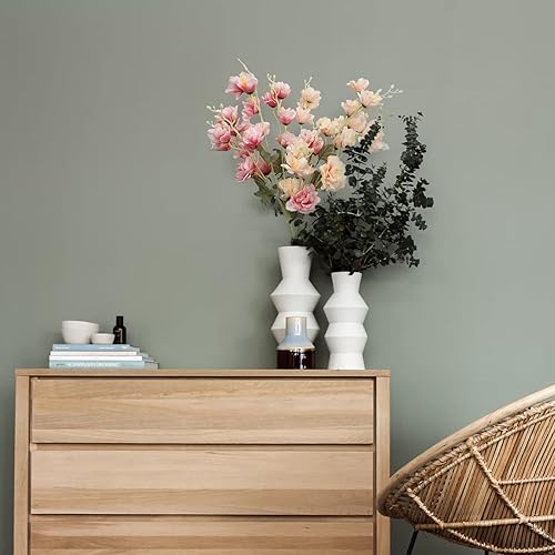 Miniatura 6 de SNAIL GARDEN Paquete de 2 ramos de flores artificiales de 34.6 pulgadas, 40 cabezas de flores, peonías de seda de tallo largo, flores de primavera