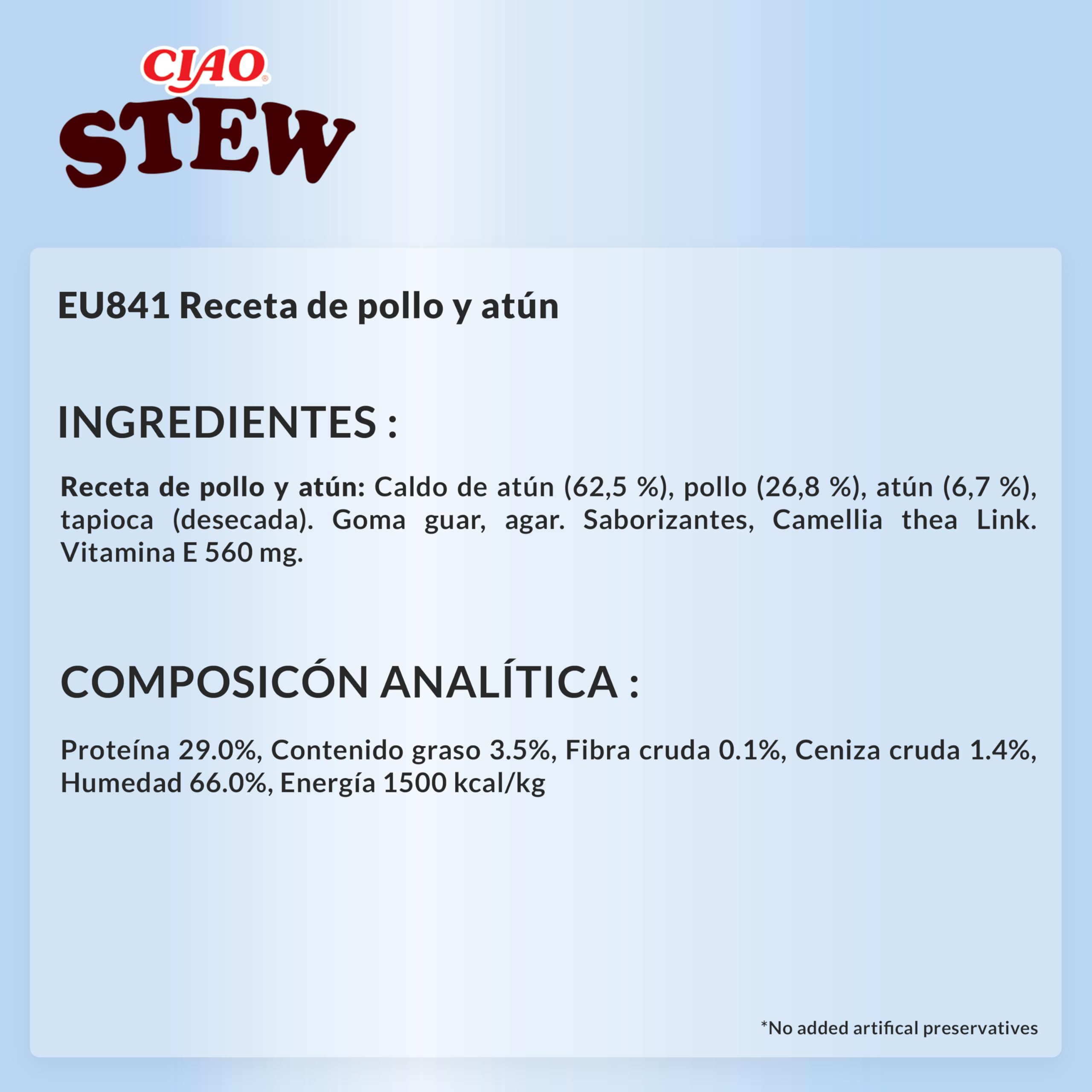 INABA Ciao Stew - Guiso Saludable para Gatos - Snacks, Receta de Pollo con Atún - Premios Ricos y Cremosos - Sin Cereales, Conservantes, Colorantes - Pocas Calorías - 40g