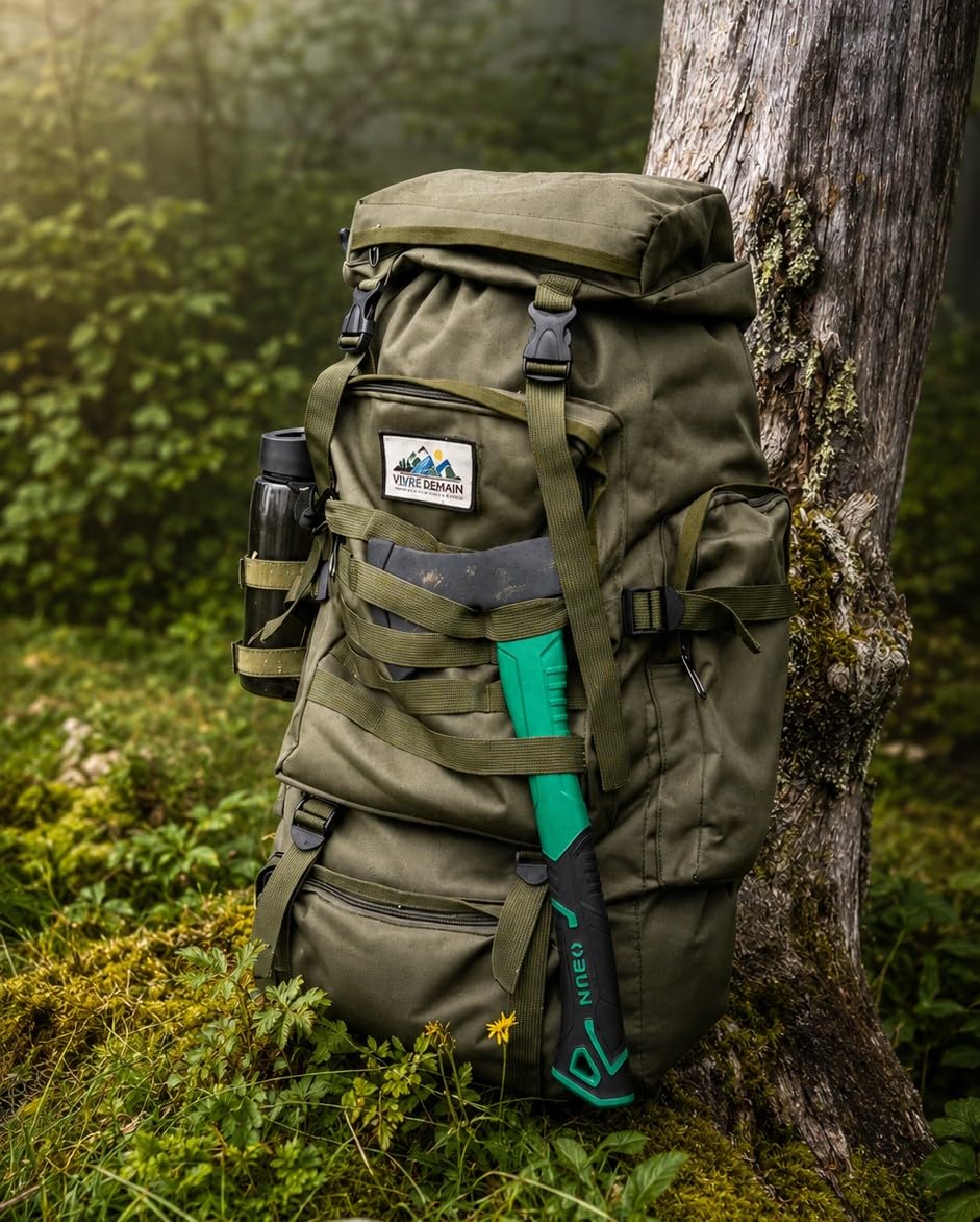 Kit de Survie XXL Sac à Dos et Bivouac Autonome | Équipement Multi-outils, Hamac avec Moustiquaire, Panneau Solaire Inclus, Trousse de Premiers Secours, Cuisine de Camping
