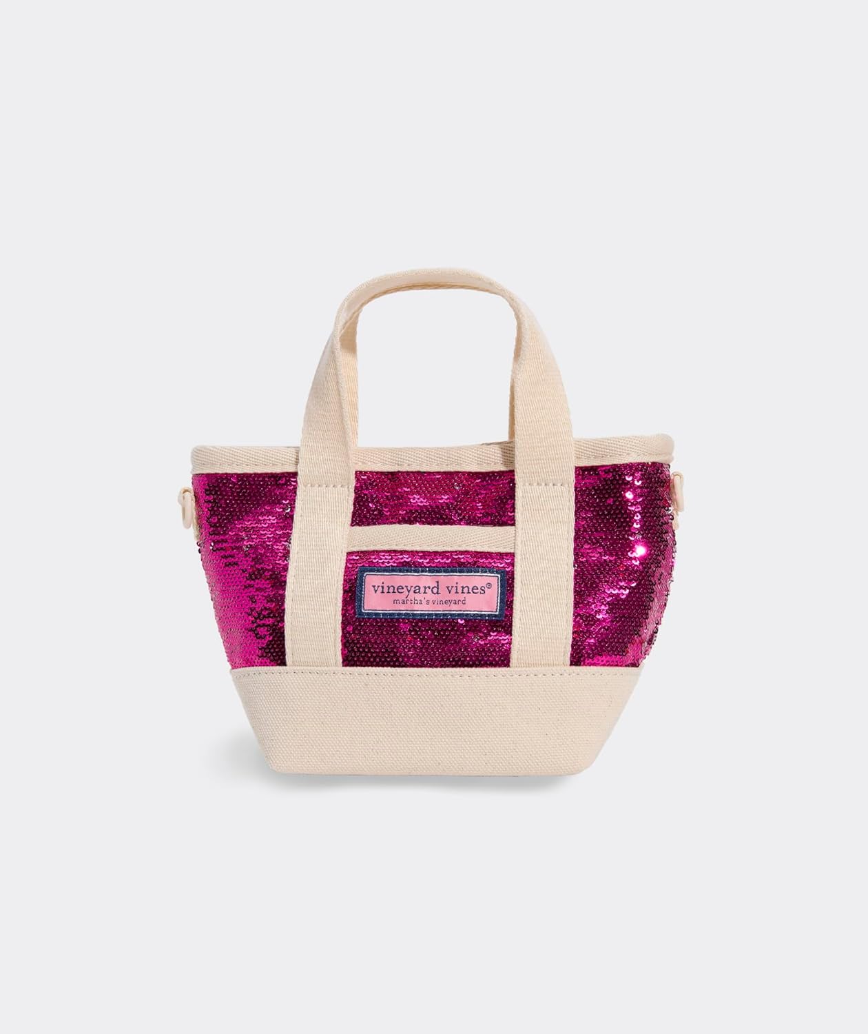 vineyard vines Girls' Sequin Mini Tote, Charm Pink