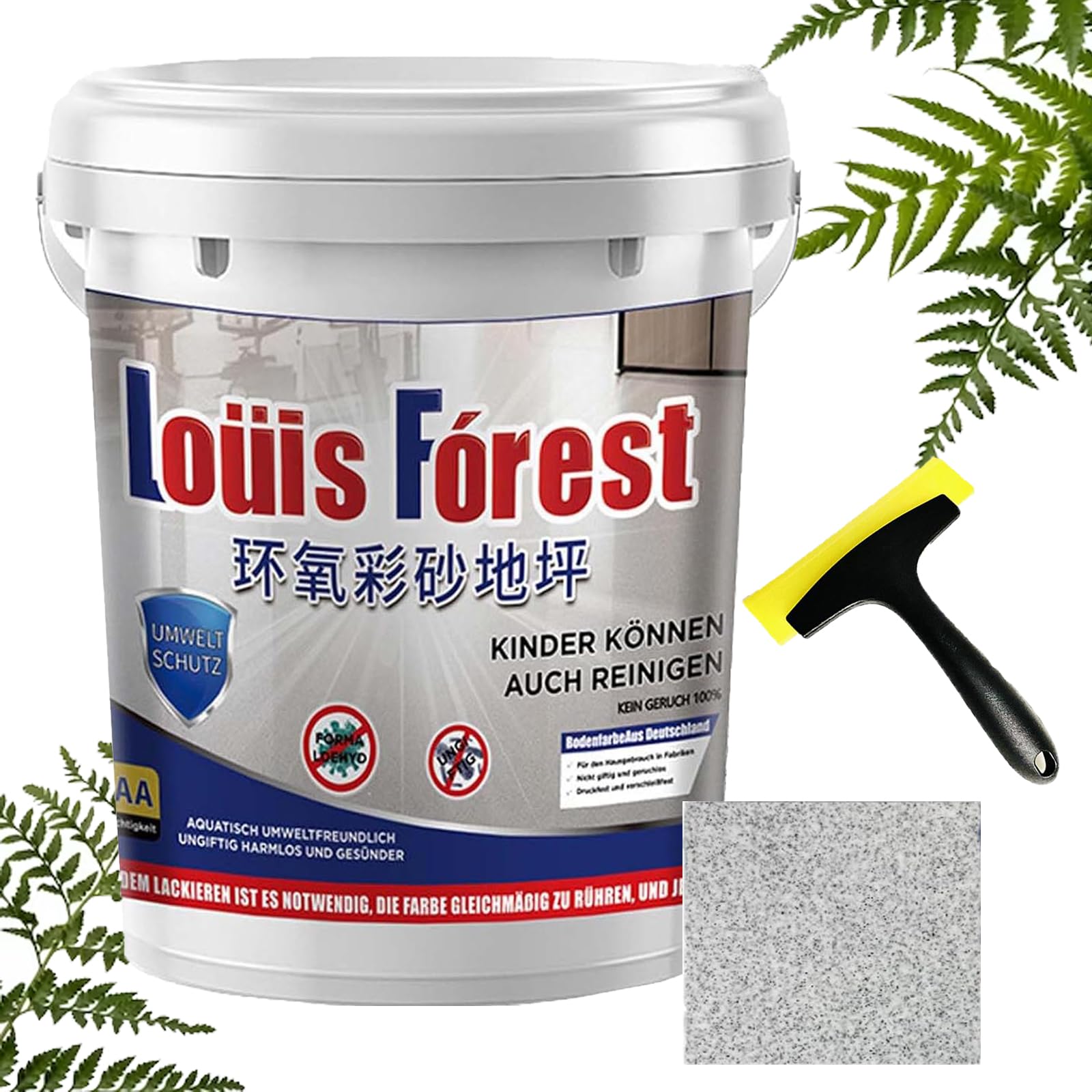 Gxhnb Light Gray High-Gloss Marble Effect Epoxy Floor Coating, Waterproof Water-Based Epoxy Floor Paint (500G,)