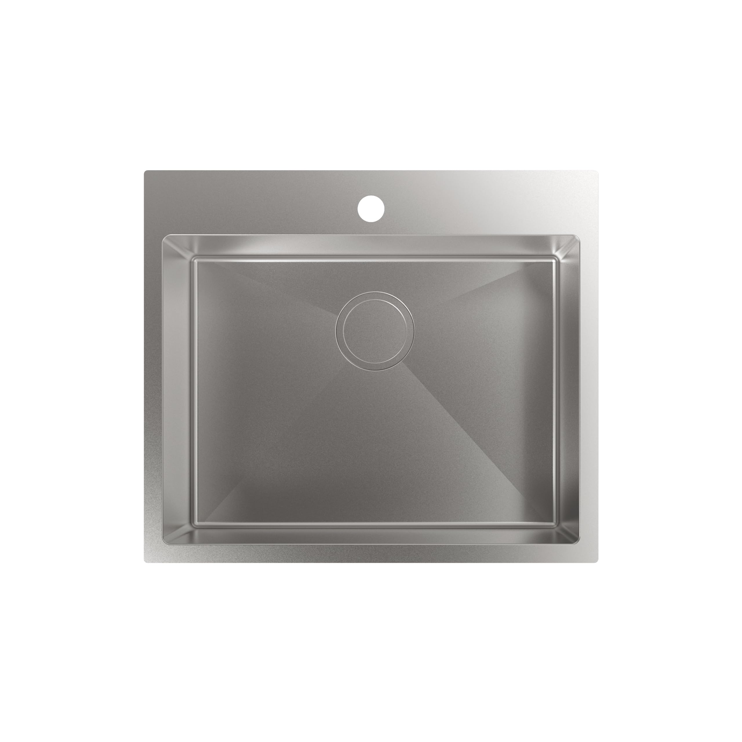 Cata Fregadero de Cocina Sobre encimera CBS-1 54-40 R10 Doble Cubeta Cuadrada Instalación en Mueble de 60 cm Profundidad de 20 cm Acero Inoxidable