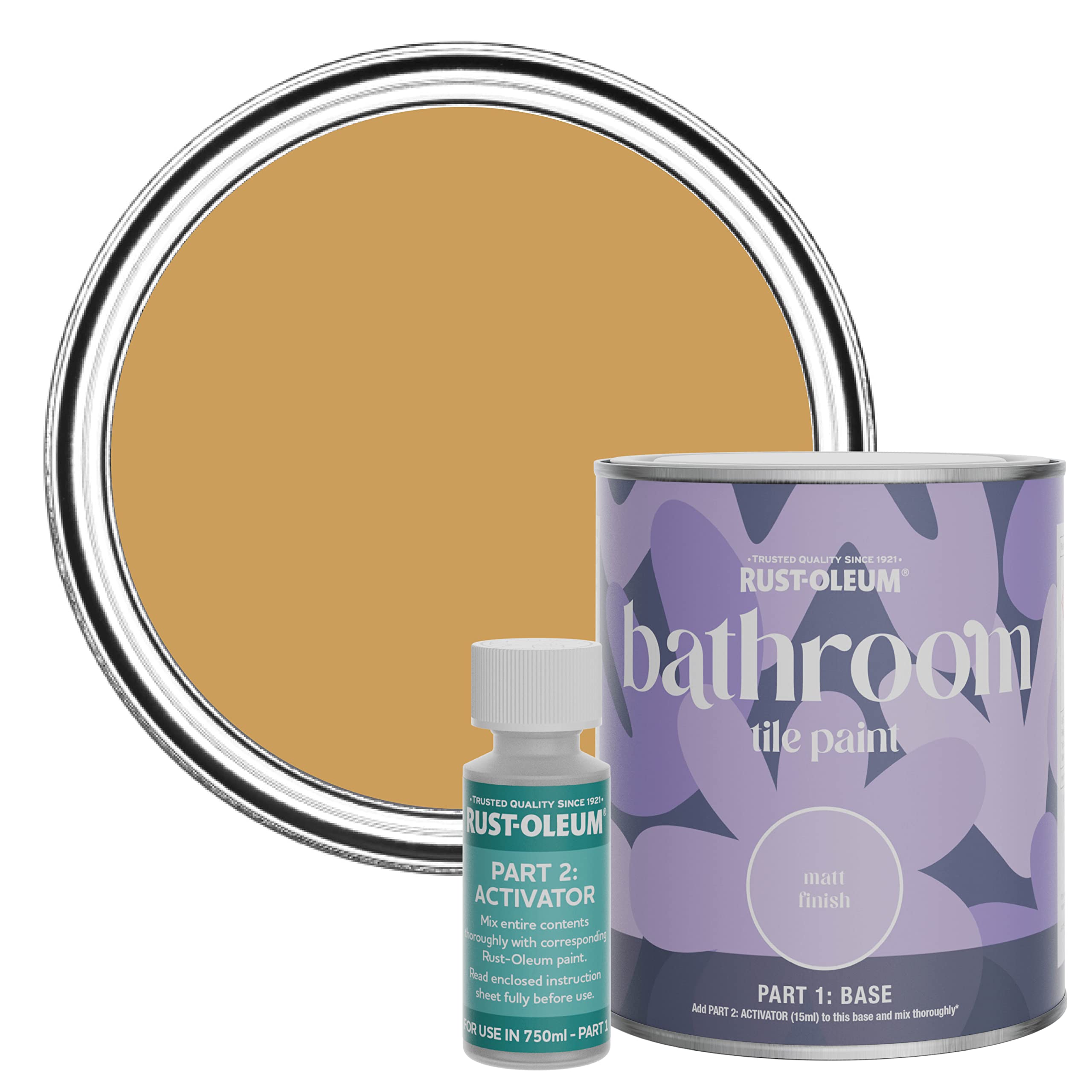 Rust-Oleum Dijon Yellow Water-Resistant Bathroom Tile Paint In Matt Finish - 750Ml