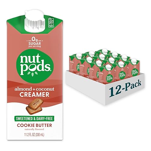nutpods Crema de café cetogénica con mantequilla de galletas endulzada, sin lácteos, sin azúcar, 5 calorías y cero carbohidratos netos por porción,