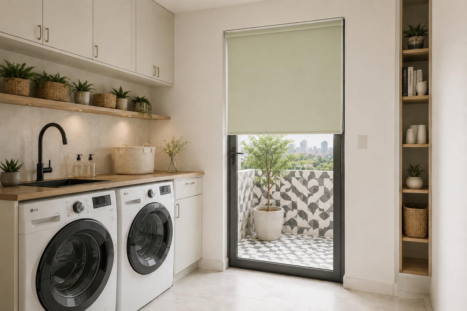 Estoralis | Dracarys | Store Enrouleur Moderne | Tissu occultant | Couleur Vert Clair | 150 x 235 cm (Largeur/Hauteur) Taille du Tissu 147 x 230 cm | Stores pour fenêtres et Portes