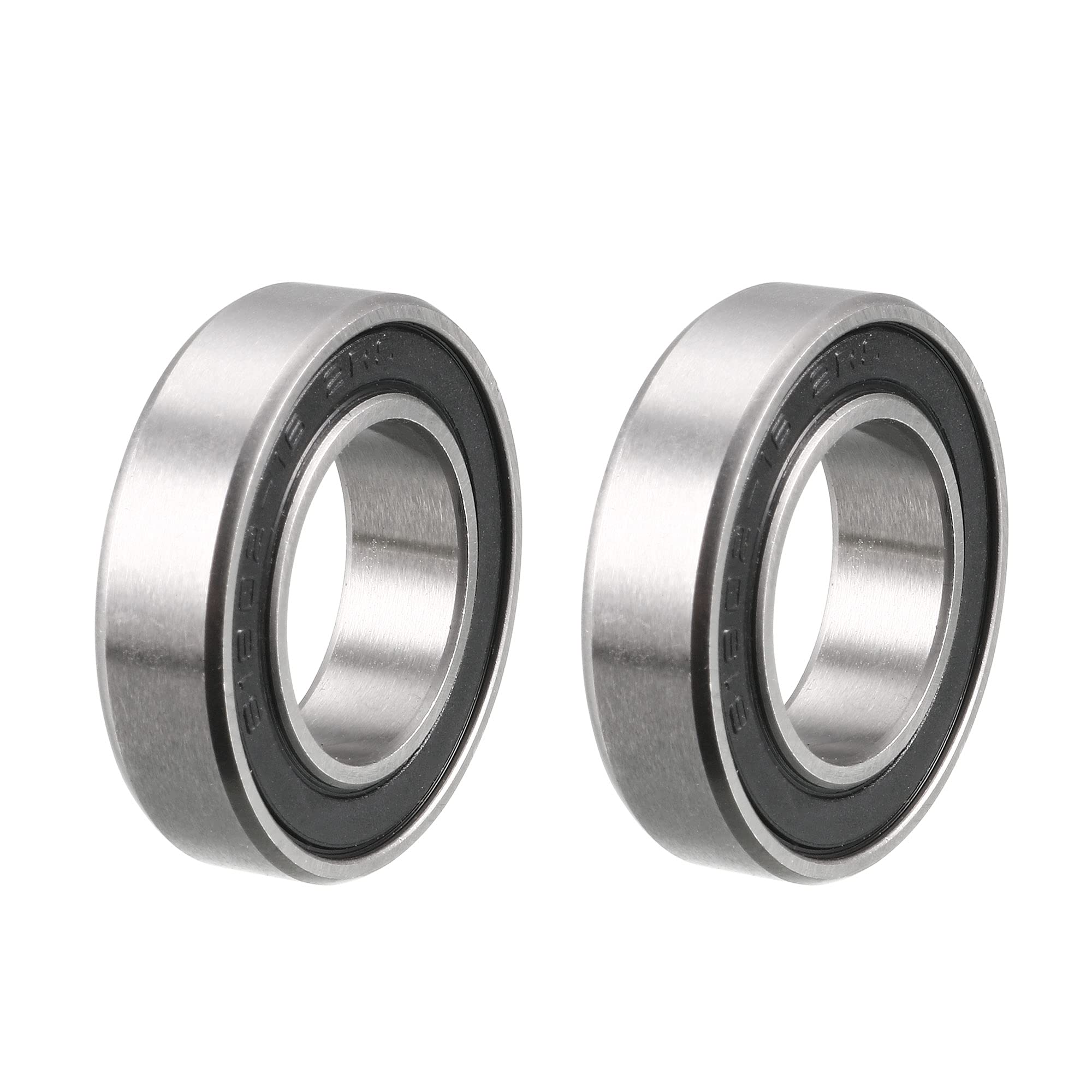 sourcing map 2 sztuki podwójnie uszczelnione łożyska kulkowe rowkowe 16287-2RS Z2 16 mm x 28 mm x 7 mm stal chromowa łożyska kulkowe do deskorolki