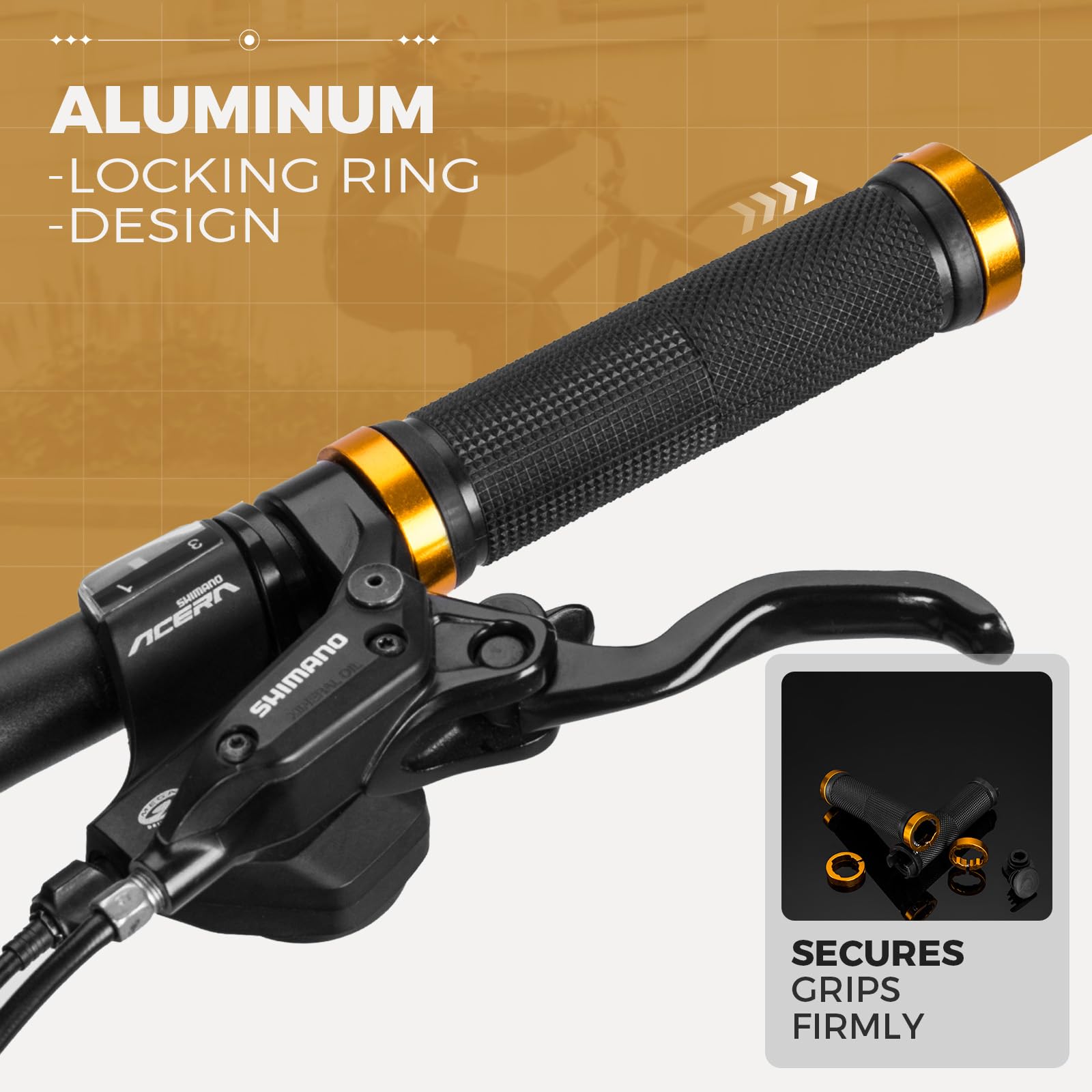 Manopole Manubrio Bici RockBros In Silicone E Alluminio - Morbide, Lock-On Per MTB E BMX