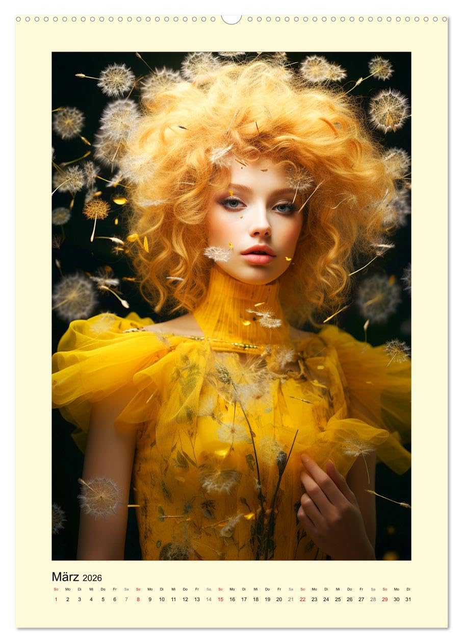 Blütenzauber. Floraler Reigen. Bezaubernde Frauen in Blumenpracht (hochwertiger Premium Wandkalender 2026 DIN A2 hoch), Kunstdruck in Hochglanz: ... Ode an die Naturschönheit (CALVENDO Menschen)