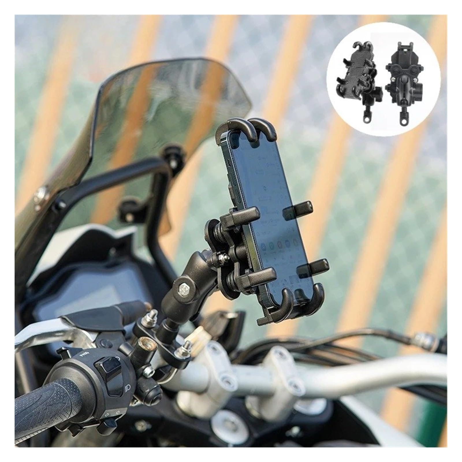 Support GPS Moto Support Universel De Téléphone Portable pour Moto Et Vélo, en Aluminium, Navigation pour, Résistant Aux Chocs, pour Guidon GPS