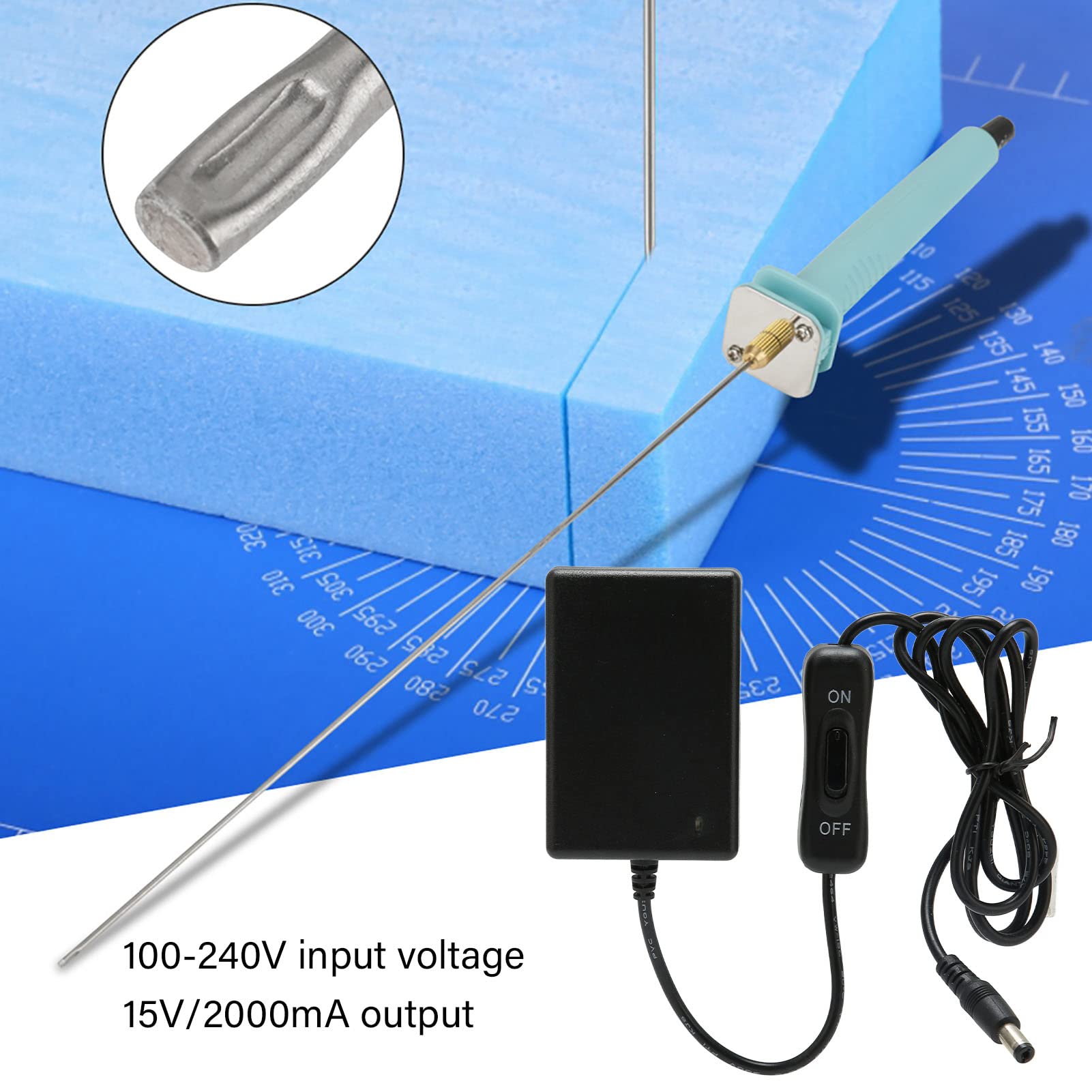 Cortador de Alambre Caliente 15V 2000mA Fuente de Alimentación 100-240V UE