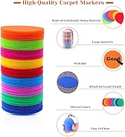 Vista 3 de 90 marcadores de alfombra para piso, puntos de alfombra shynek para aula, marcadores de alfombra para suministros de profesores, escuela primaria