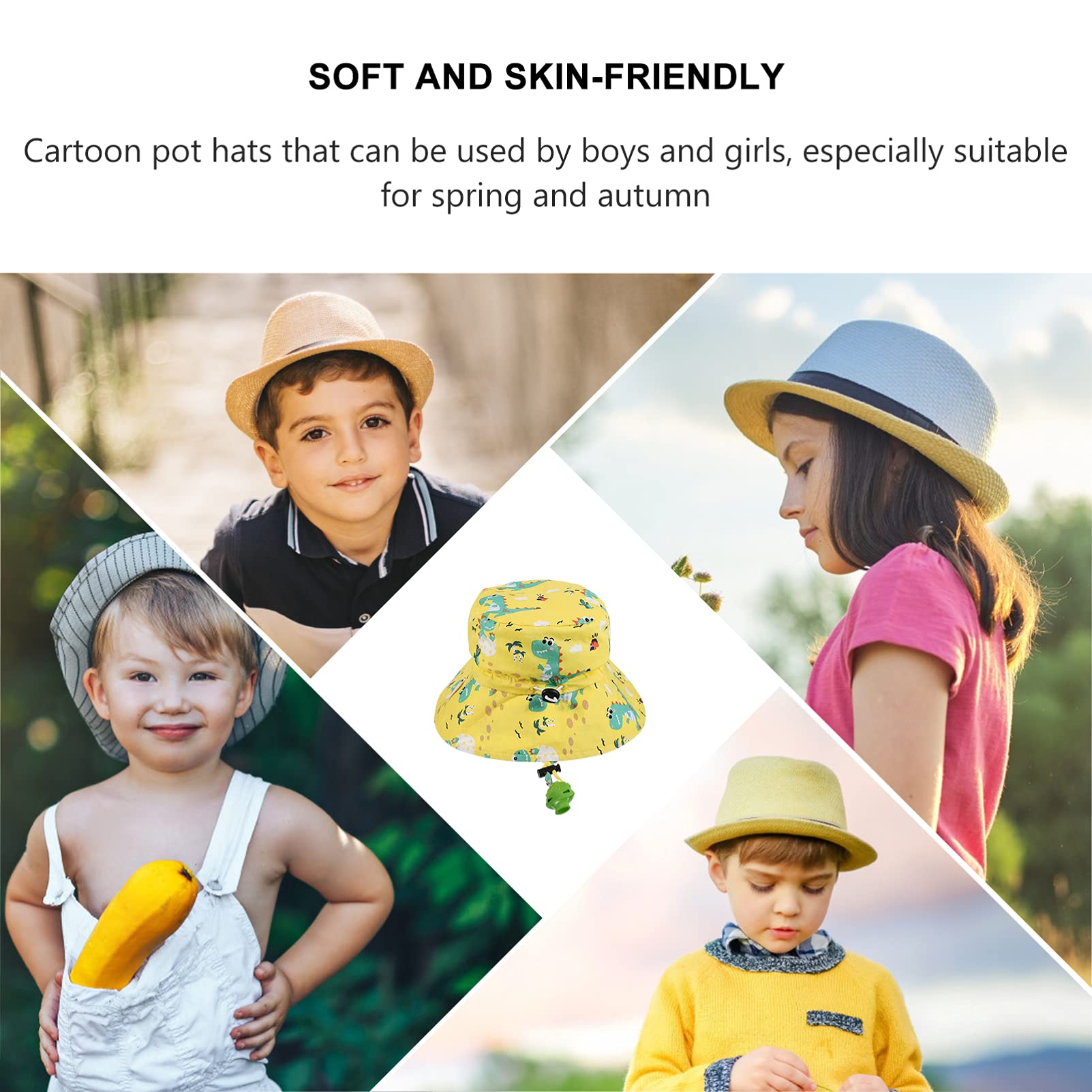Cappello Capello per Sole kidle The Child Beanie Fisherman Hat Bucket Hat Fisherman cap Tessuto: 100% Cotone; Fodera: 100% Poliestere Yellow