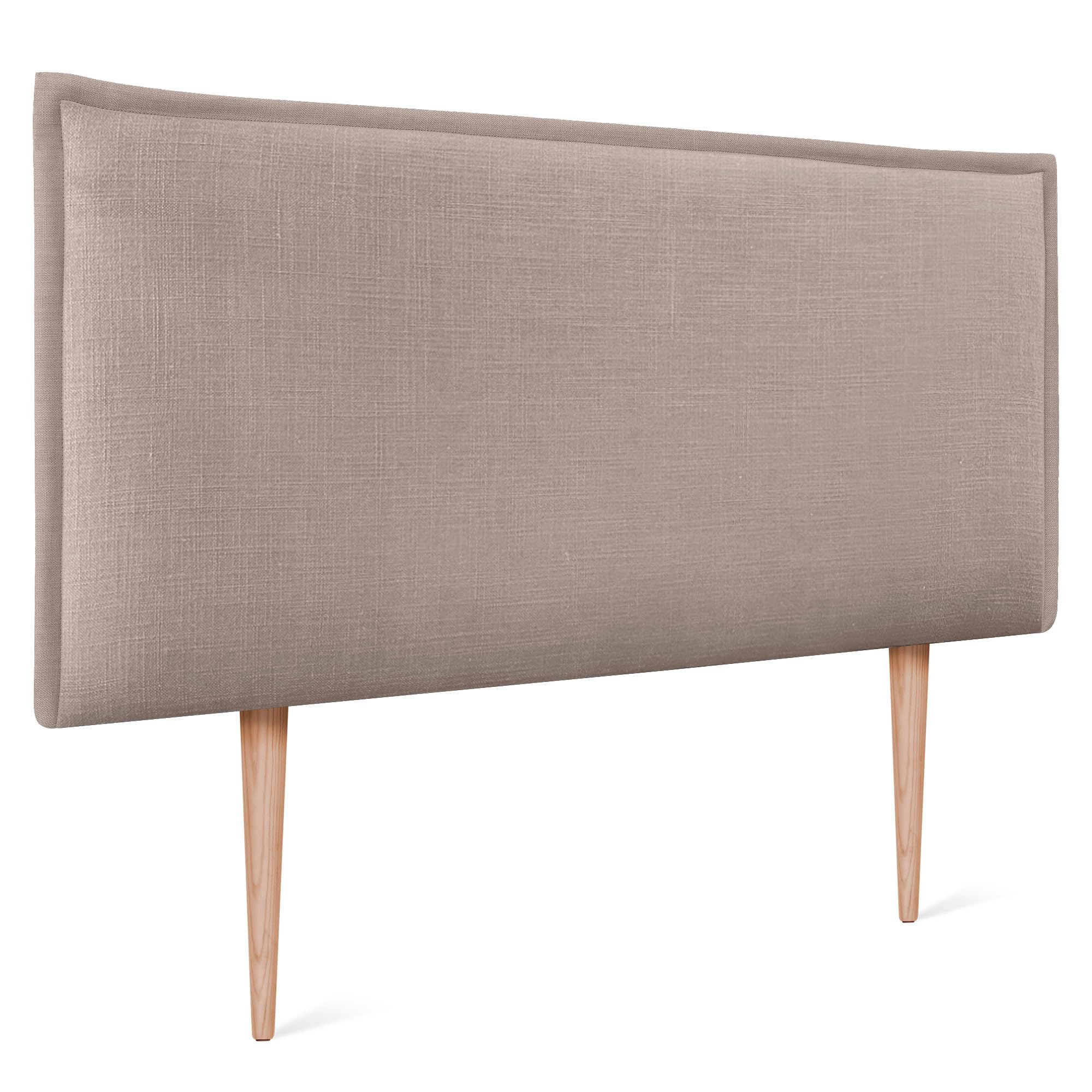 DHOME Cabecero de Lino Natural Liso con Ribete Cabezal Tapizado Cama Dormitorio Moderno Top Trending (Tierra, 105x105cm con Patas (Camas 80/90/105))
