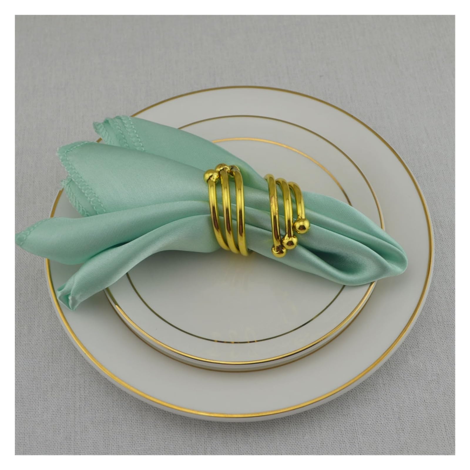 Napkins 12pcs Satin Cloth Napkins 30x30cm Serviette De Table Tea Towel Wedding Decoration Handkerchief Dinner Christmas Satin Napkin Cloth Napkins(Color:Mint Green)