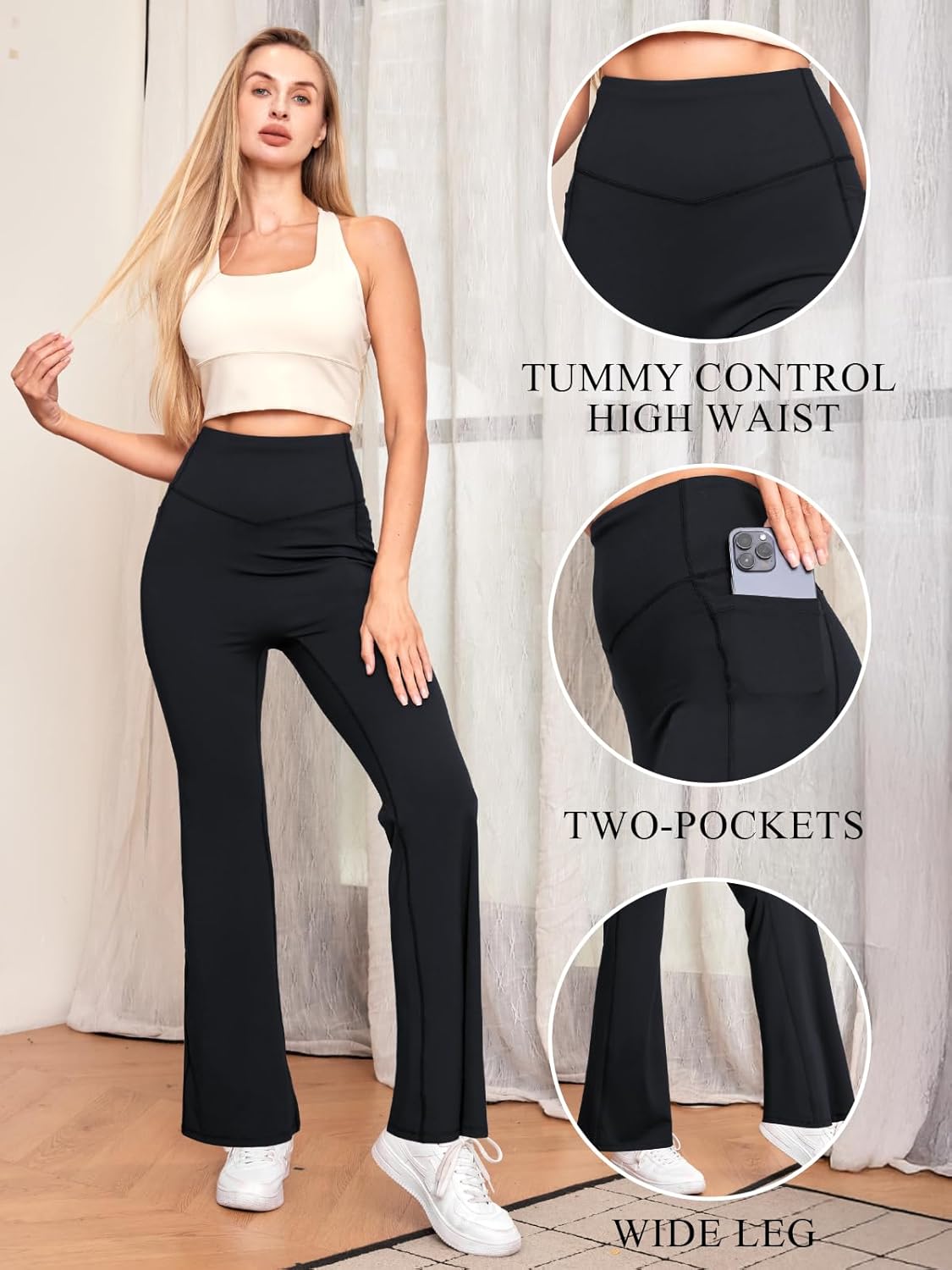 TOPYOGAS Women's Bootcut Yoga Pants High Waist Tummy Control Flare Leggings Workout Bottoms with Pockets - Image 5