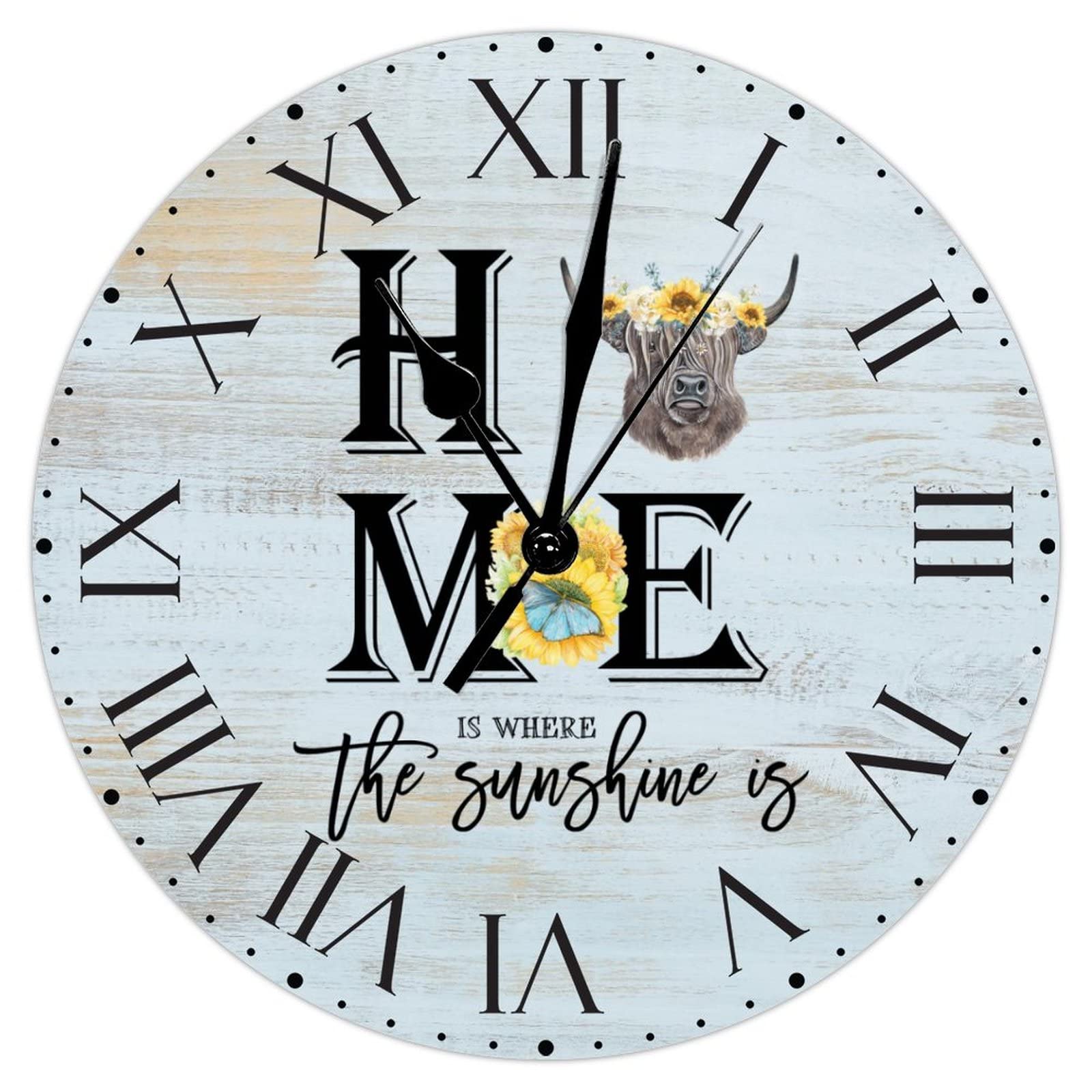 Horloge murale design chiffres romains en PVC haut de gamme de 30,5 cm