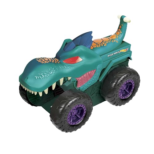 Hot Wheels Monster Trucks Mega Wrex mastica coches con luces y sonidos