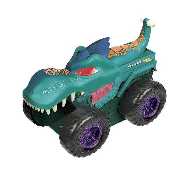 Hot Wheels Monster Trucks Mega Wrex mastica coches con luces y sonidos
