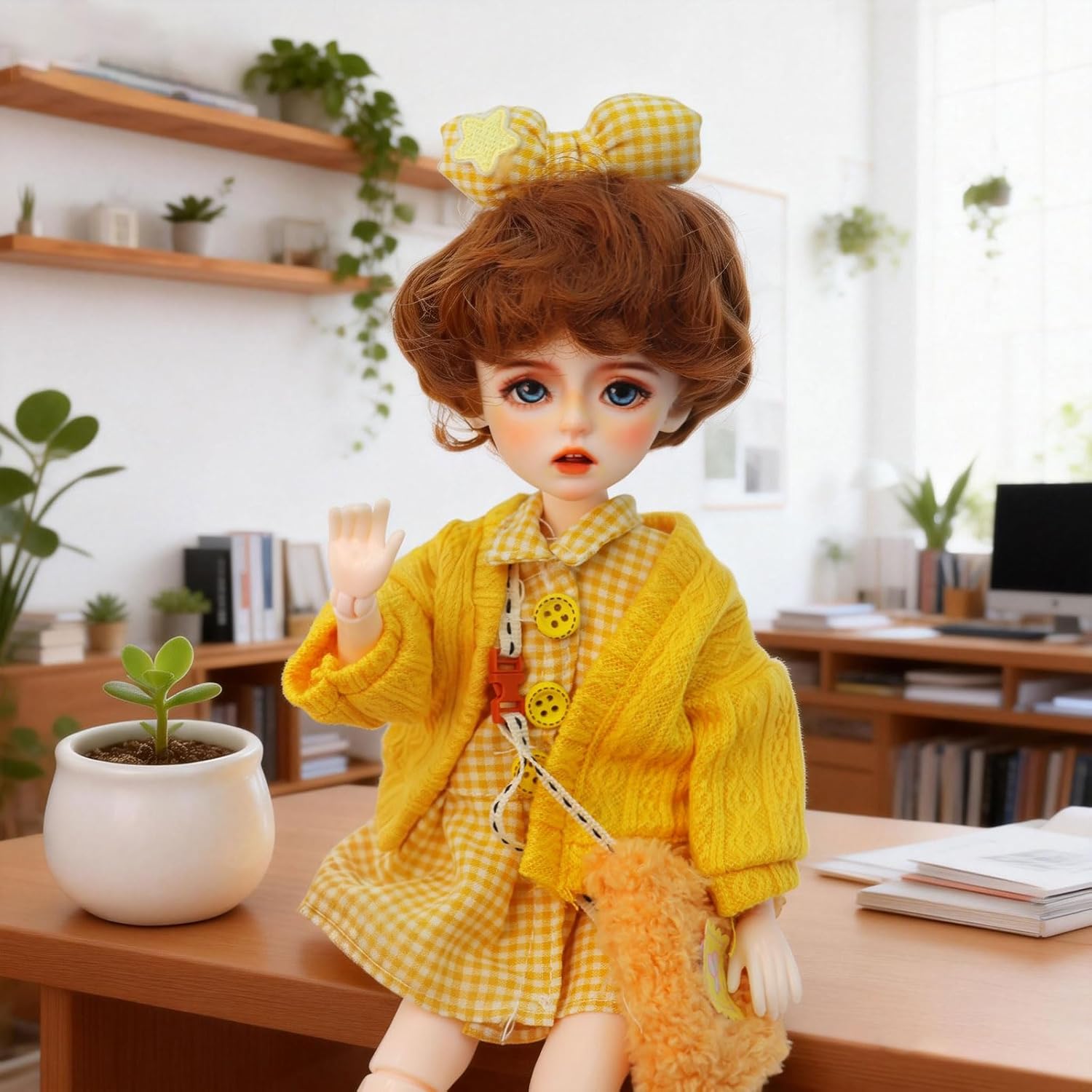 Collectible Doll 1/6 Scale BJD, 30cm Anime Style Doll with Hand-Painted Face & Fashion Outfit, Poseable Display Doll Gift for Collectors & Teens