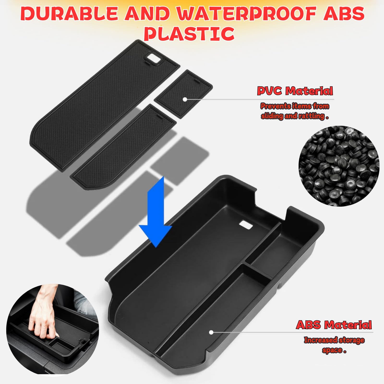 anjdf セントラルコンソールアームレスト収納ボックス、トヨタ