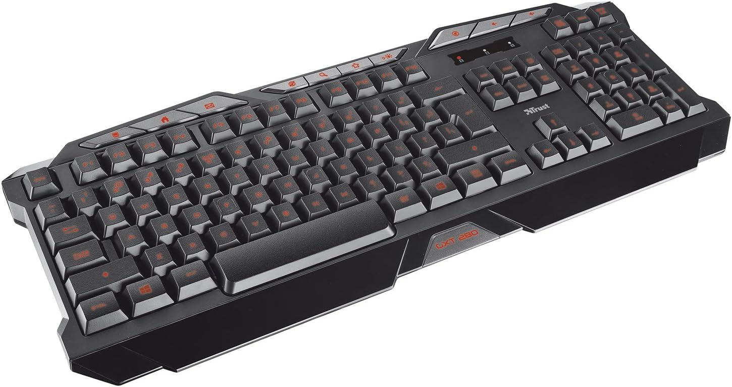 Trust GXT 280 LED Illuminated Gaming Keyboard, UK layout, black