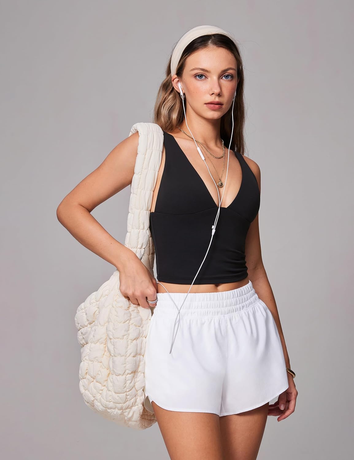 2 in 1 High Waisted Running Shorts for Women 3" Quick Dry for Sport Athletic Workout with Zipper Pocket - Image 3