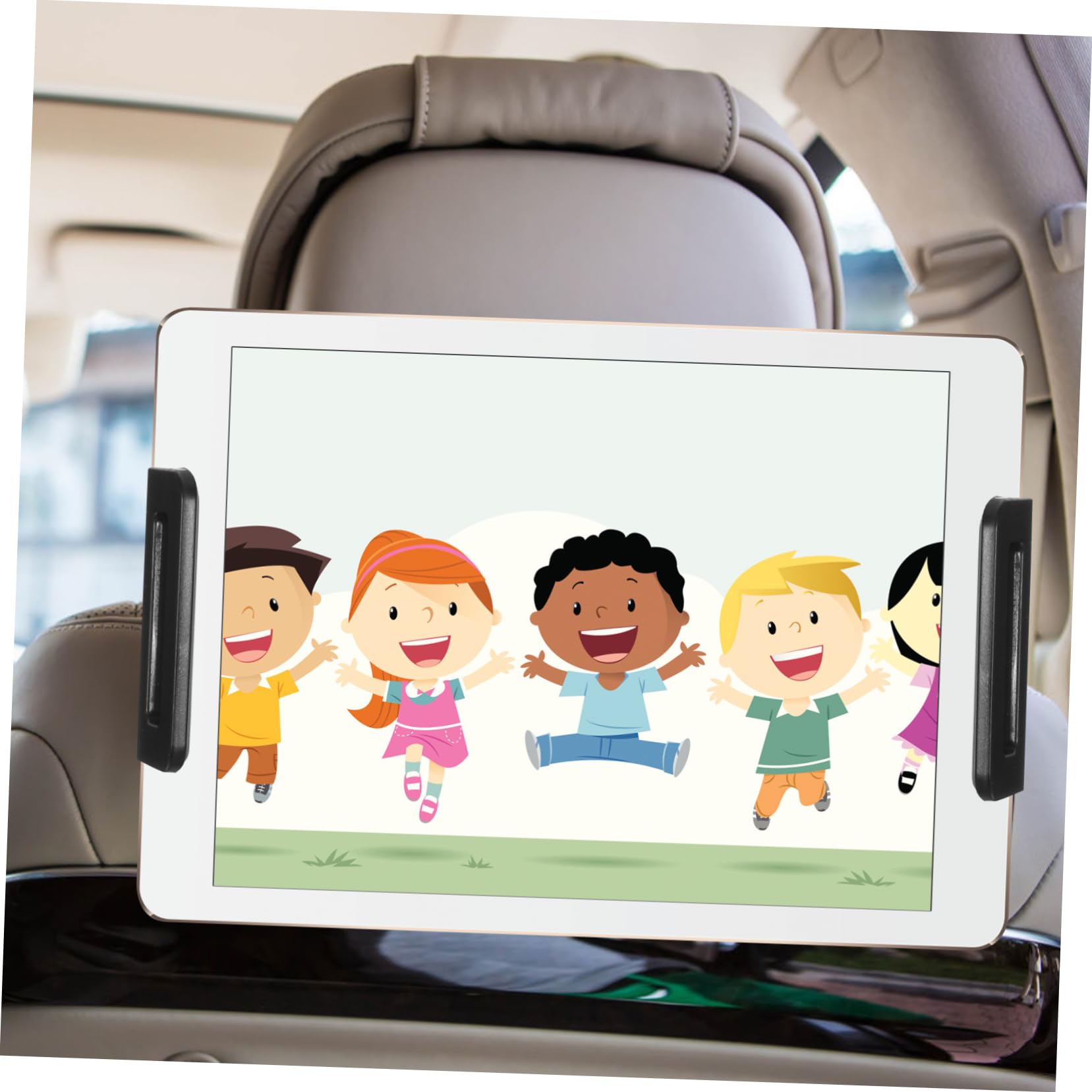 IWOWHERO Adjustable Headrest Tablet Holder for Car Rotatable Backseat Phone Mount Tablet Phone Bracket Compatible with Various Models Easy Installation Durable