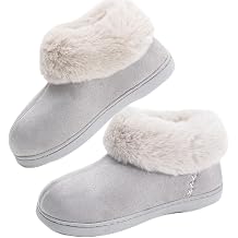 Women's Microsuede Bootie Slippers Warm Winter Memory Foam House Shoes for Indoor Outdoor