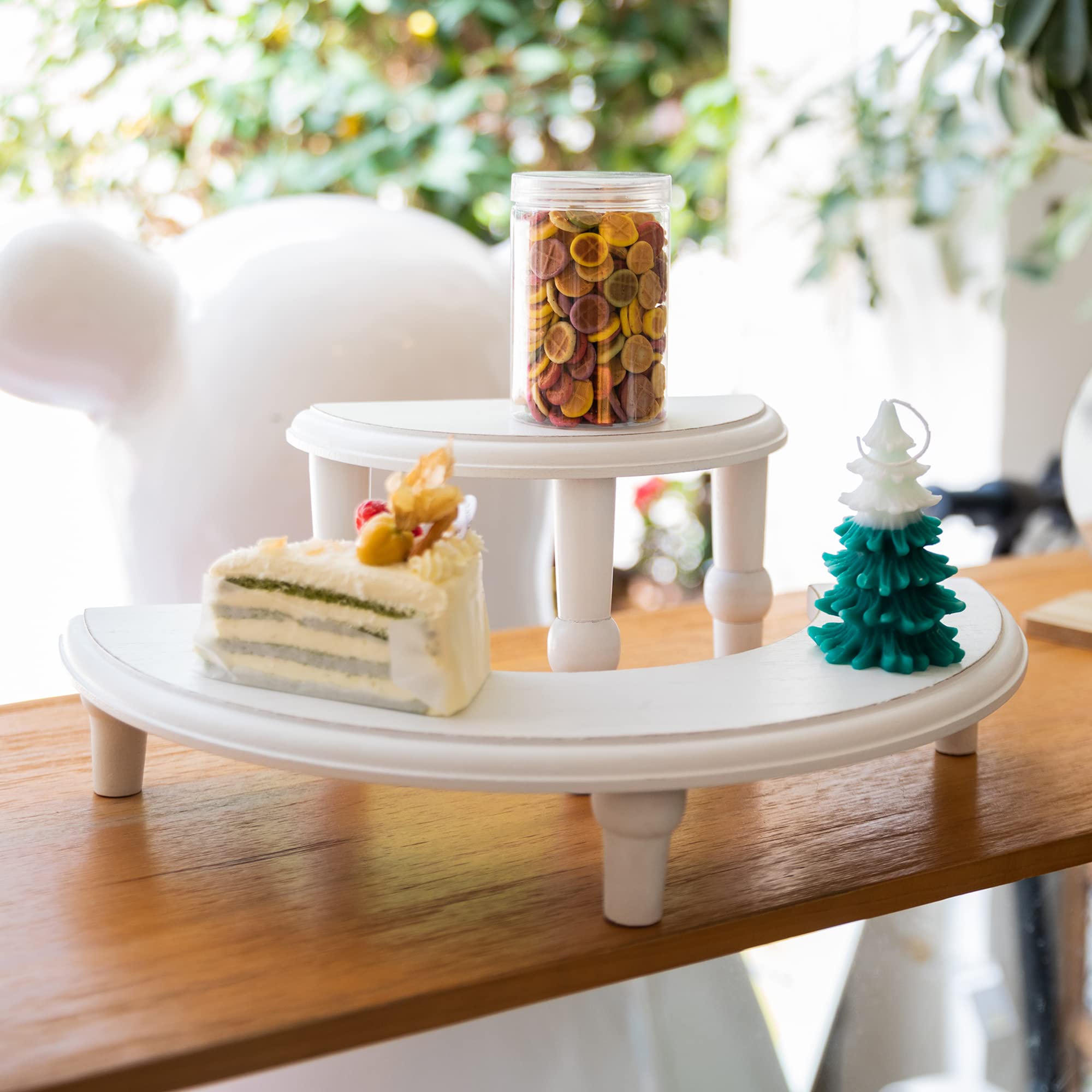 Defined Deco 2-Tier Wood Riser,Rustic Wood Display Risers for Decor ...