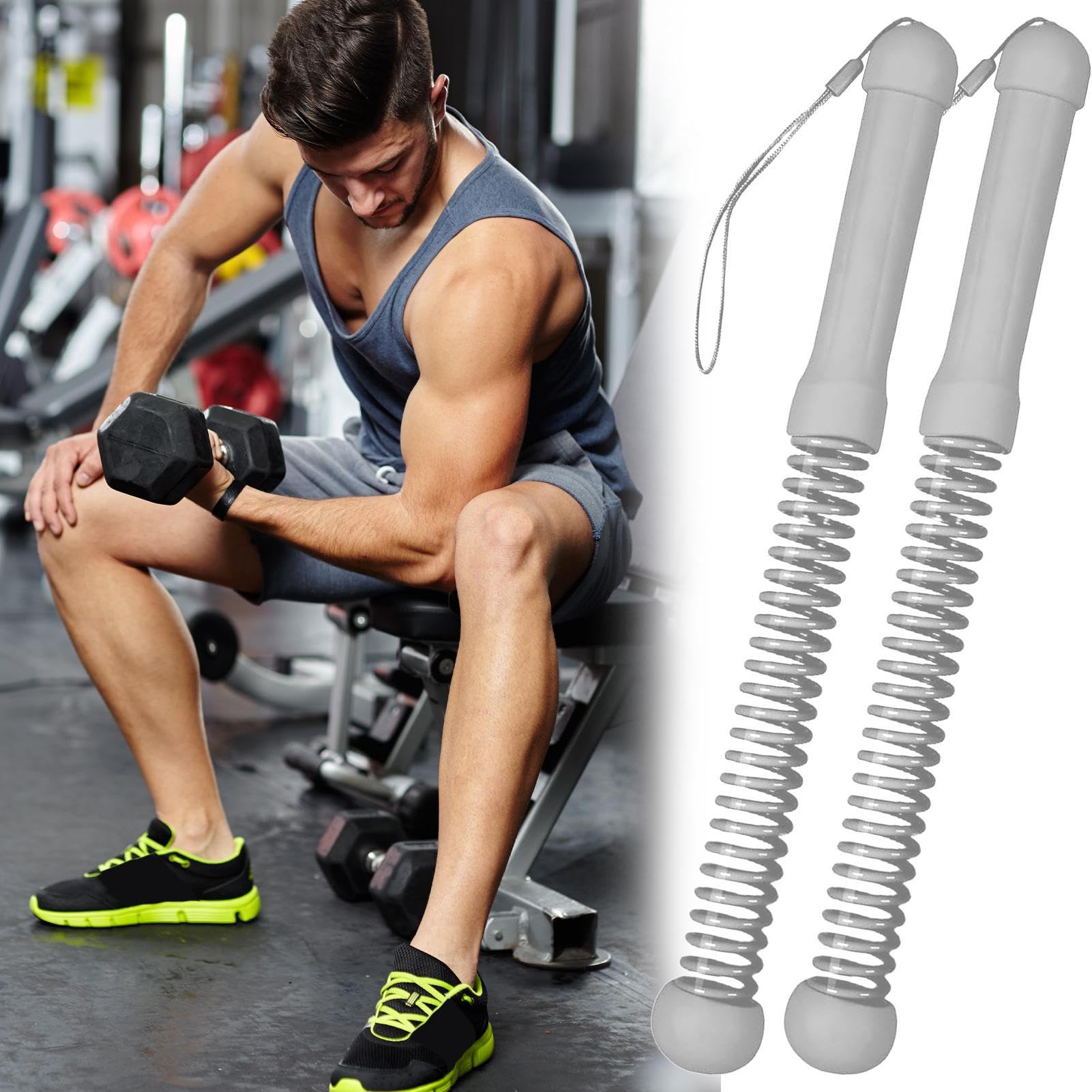 Generisch Battle Ropes para gimnasio en casa - Cuerdas de entrenamiento inalámbricas para gimnasio, 2 unidades de equipo de entrenamiento de fuerza para mujeres, hombres, principiantes, atletas