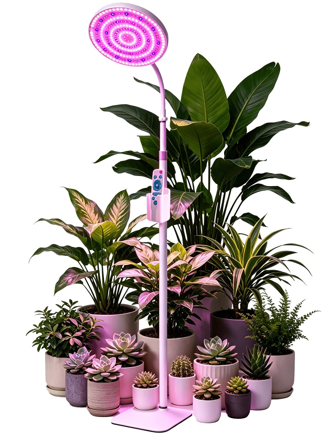 View 1 of [Red+Blue+White] 300 LEDs Full Spectrum Grow Lights for Indoor Plants, Plant Lights for Indoor Growing with Tripod, Grow Lights for Seed Starting Timing 4/8/12H, Grow Light for All Plants