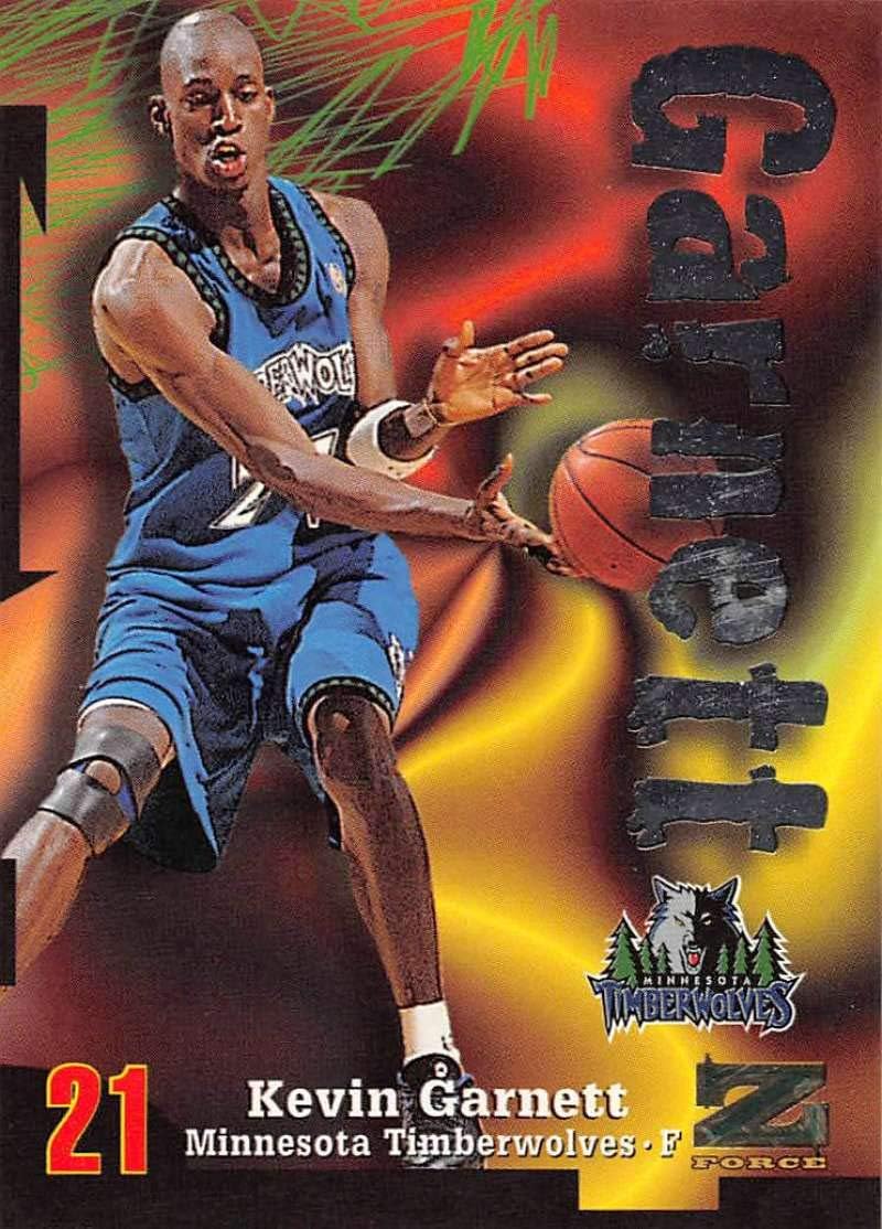 1997-98 Z-Force Basketball #21 Kevin Garnett Minnesota Timberwolves Official NBA Trading Card From Fleer Skybox