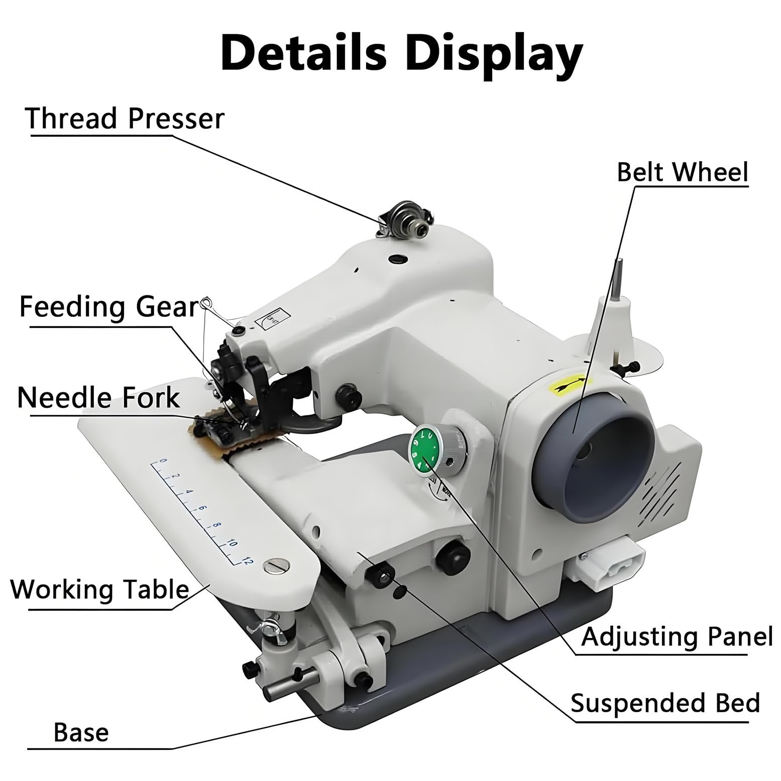 Máquinas portátiles para dobladillos de Puntada Invisible, máquina de Coser y Bordar, máquina de Coser para modistas, Dobladillo de Puntada Invisible con Pedal Profesional, con 10 Agujas