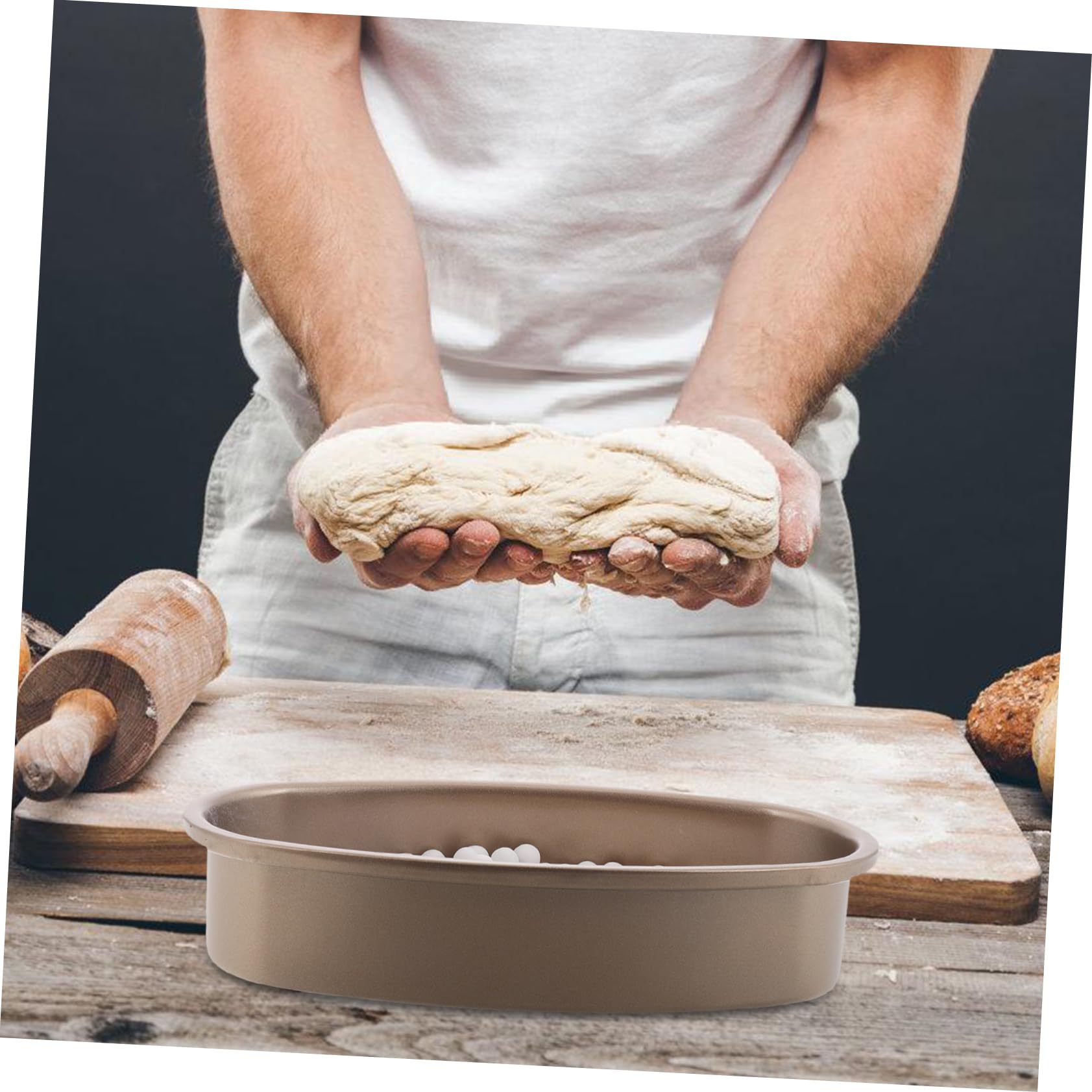 ULTECHNOVO Piedra para Horno Pan Reutilizable de Gres Beige 500 G | Juego de 1 Pieza, Bolsa de Tela y Bandeja Incluidas, Apto para Pan y Baguettes, Uso Doméstico