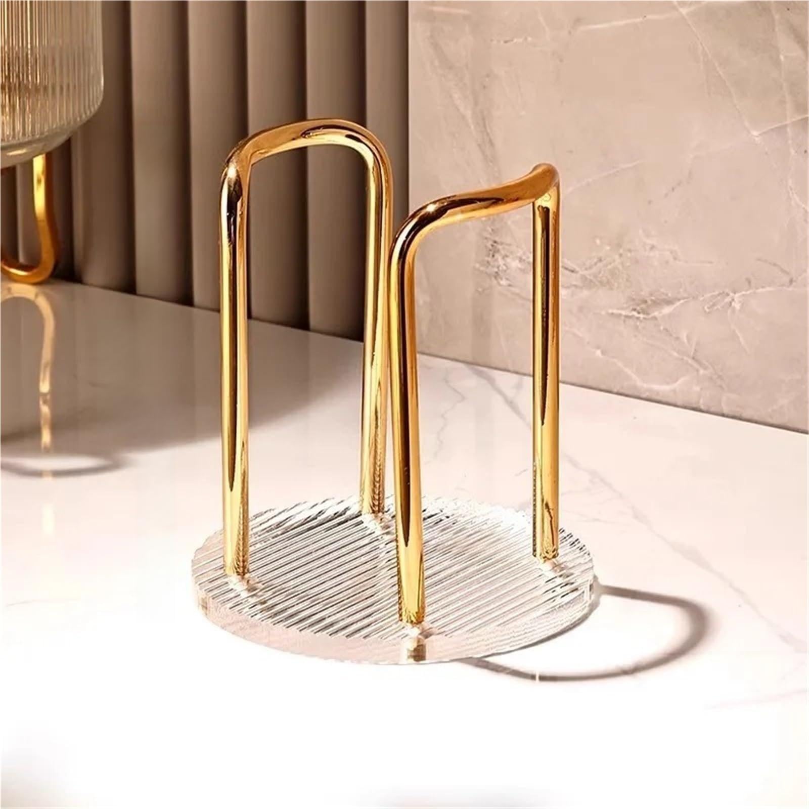 Ikfgtjre Single Cup Gold Paper Cup Holder Cup Storage Holder Water Tea Cups Dispenser Rack Shelf With Longer Stick Mug Display Stand Home Organizer For The Kitchen(Single Cup Gold)