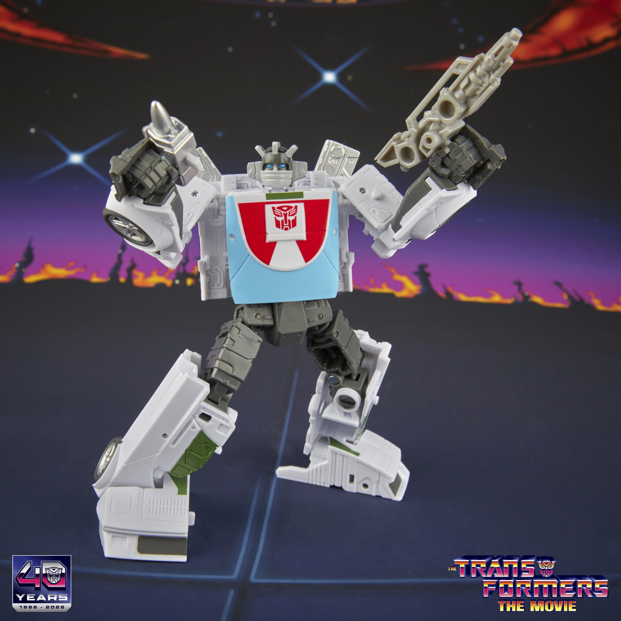 Wheeljack klasy Deluxe z kolekcji Transformers Studio Series z filmu ""The Transformers: The Movie"", 12,5-centymetrowa przekształcająca się figurka, zabawkowe roboty dla dzieci w wieku od 8 lat