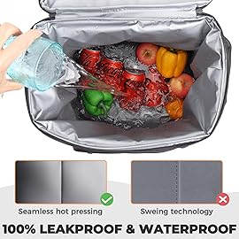 Heytrip Cooler Backpack 36 Cans Insulated Cooler Bag, Keep Freeze for 20 Hours, Waterproof & Leak-Proof Cooler with Multi-Compartments(White)