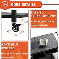 Vista 4 de Mesa de carrito de comedor para exteriores movible de 3 estantes de 20 x 32 pulgadas, soporte multifuncional para preparación de alimentos, mesa