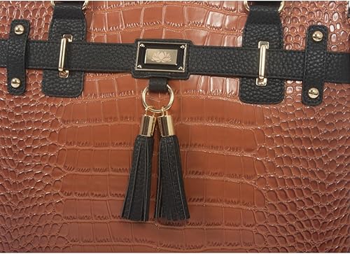 Miniatura 2 de The Boston Alligator Cocodrilo Cocodrilo Cocodrilo Computer iPad Laptop Tablet Rolling Tote Bag Maletín Bolsa de transporte Marrón negro Fits up to